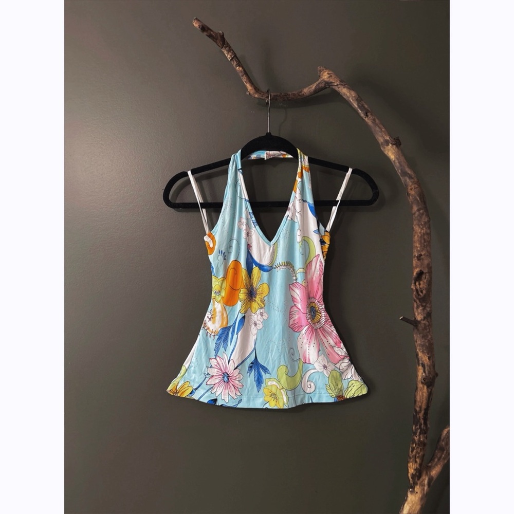 Y2K Print Halter Top